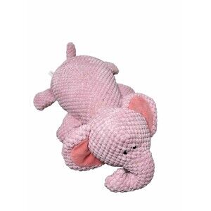 Pink Elephant Squeaky Plush Dog Toy With Krinkle Ears